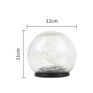 lampe solaire boule verre craquelé