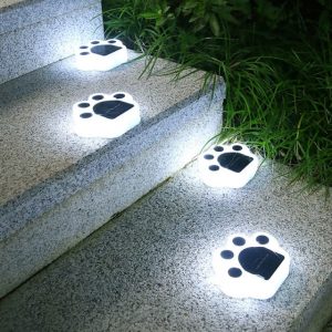 Lampe de Sol Solaire Patte D'Ours blanc jardin led